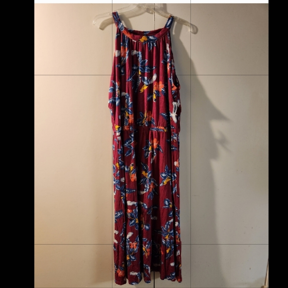 Old Navy Women's Maxi Dress Size 4X plus Tropical Floral Hawaiian Summer new